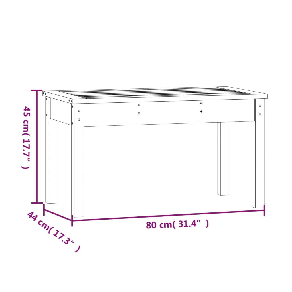 Trädgårdsbänk 80x44x45 cm massivt douglasträ