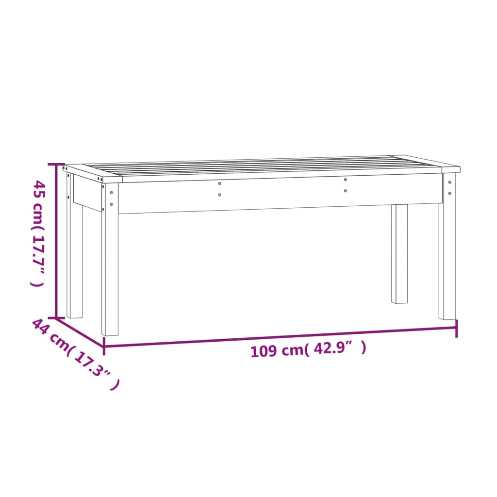 Trädgårdsbänk 80x44x45 cm massivt douglasträ