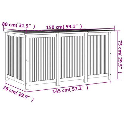 Dynbox 150x80x75 cm massivt akaciaträ