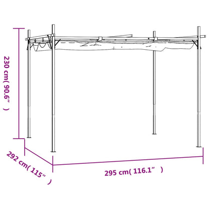 Pergola med infällbart tak  395x292x230 cm