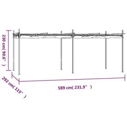 Pergola med infällbart tak  395x292x230 cm