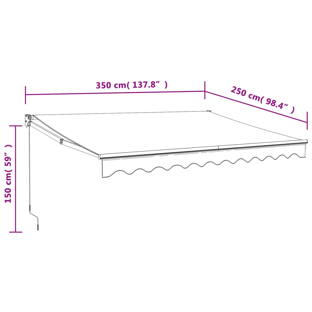 Automatisk infällbar markis  4x3 m