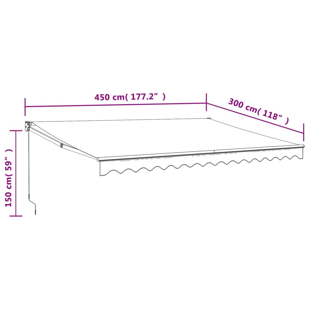 Automatisk infällbar markis  4x3 m