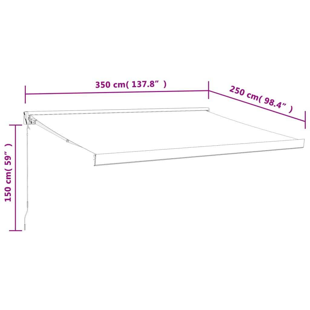 Markis infällbar  4,5x3 m tyg&aluminium