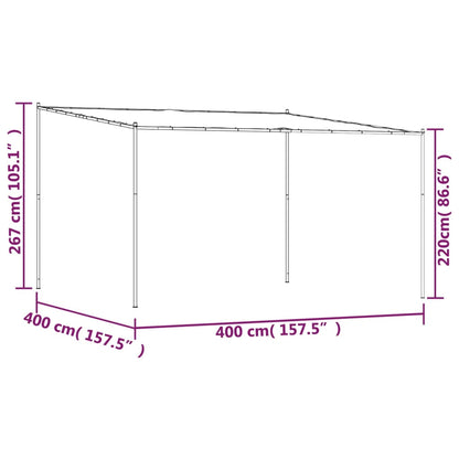 Paviljong  4x4 m 180 g/m² tyg och stål