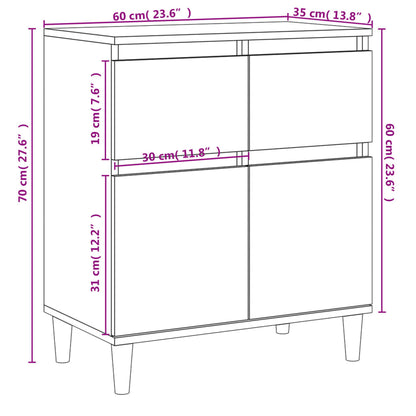 Byrå  ek 60x35x70 cm konstruerat trä