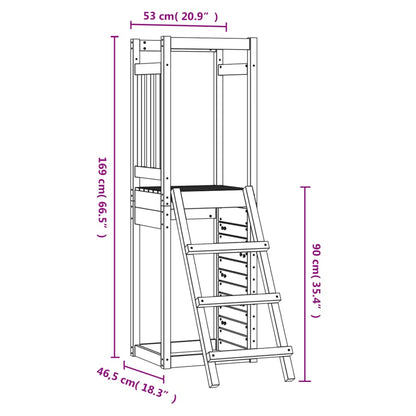 Lekplats 53x46,5x169 cm massiv furu