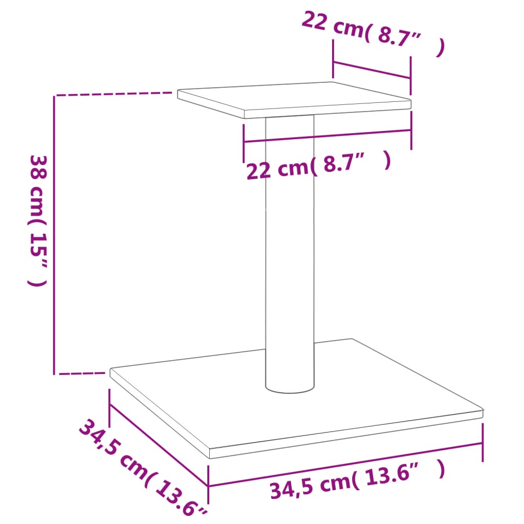 Klöspelare med plattform ljusgrå 38 cm