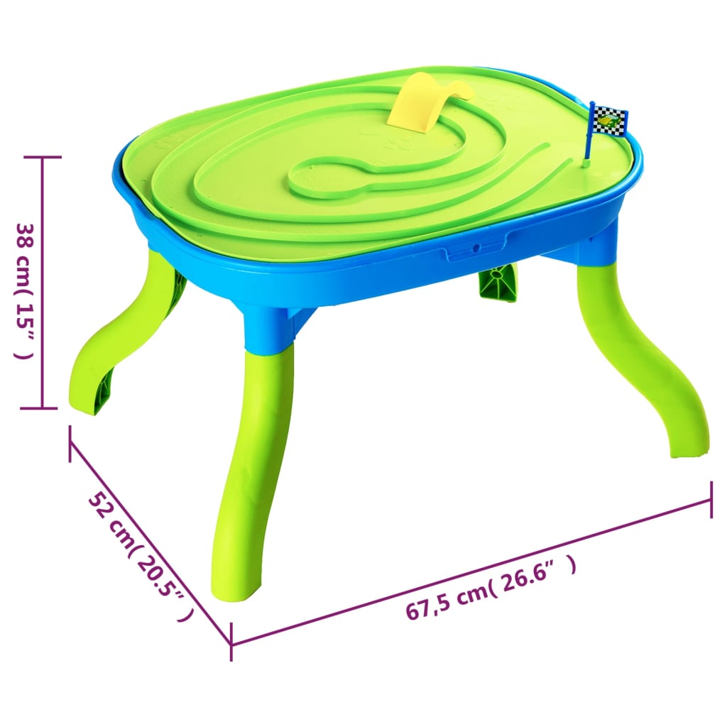 3-i-1 Sand- och vattenbord 67,5x52x38 cm polypropen