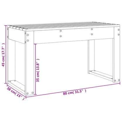 Trädgårdsbänk 80x38x45 cm massiv furu