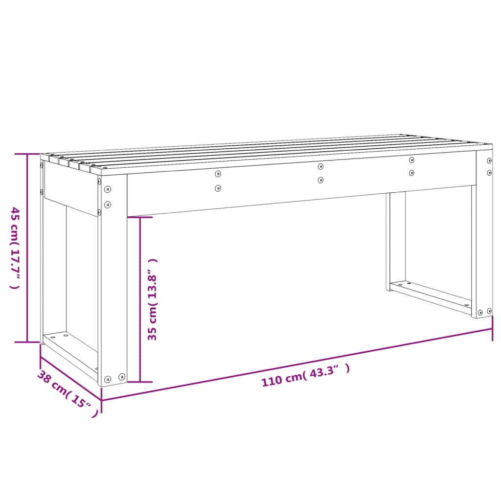 Trädgårdsbänk 80x38x45 cm massiv furu