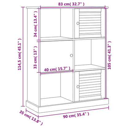 Bokhylla VIGO 90x35x114,5 cm massiv furu - Möbelfabriken