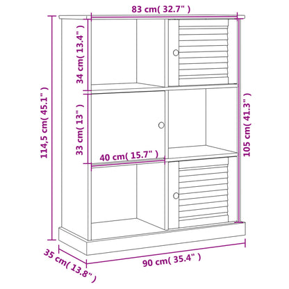 Bokhylla VIGO 90x35x114,5 cm massiv furu - Möbelfabriken