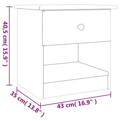 Sängbord ALTA 43x35x40,5 cm massiv furu