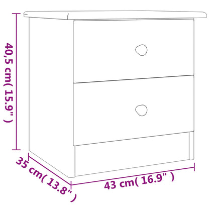 Sängbord ALTA 43x35x40,5 cm massiv furu