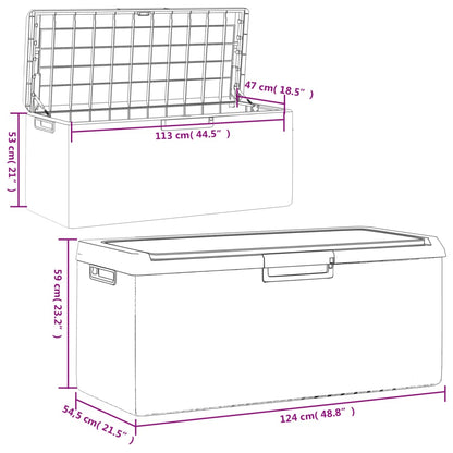 Dynbox med sittdyna  350 l PP