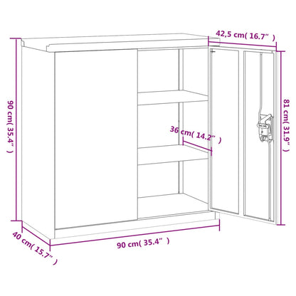 Dokumentskåp  90x40x90 cm stål