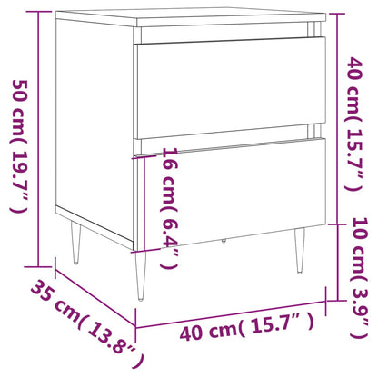 Sängbord 2 st  ek 40x35x50 cm konstruerat trä