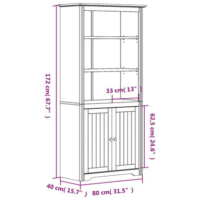 Bokhylla BODO vit och  80x40x172 cm massiv furu