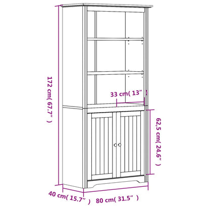 Bokhylla BODO vit och  80x40x172 cm massiv furu