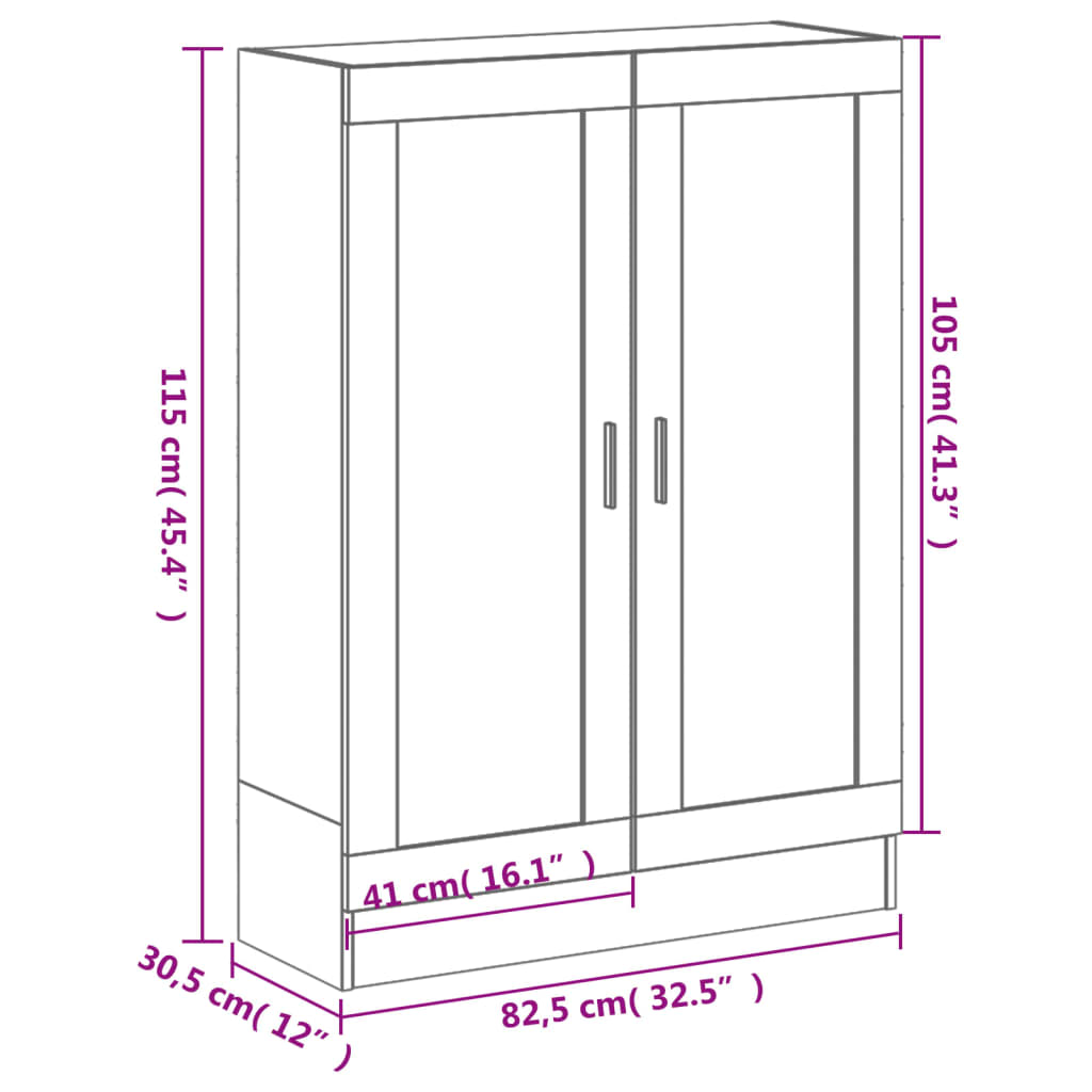 Bokhylla rökfärgad ek 82,5x30,5x115 cm konstruerat trä - Möbelfabriken