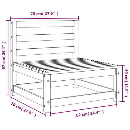 Trädgårdssoffa utan armstöd 70x70x67 cm massiv furu