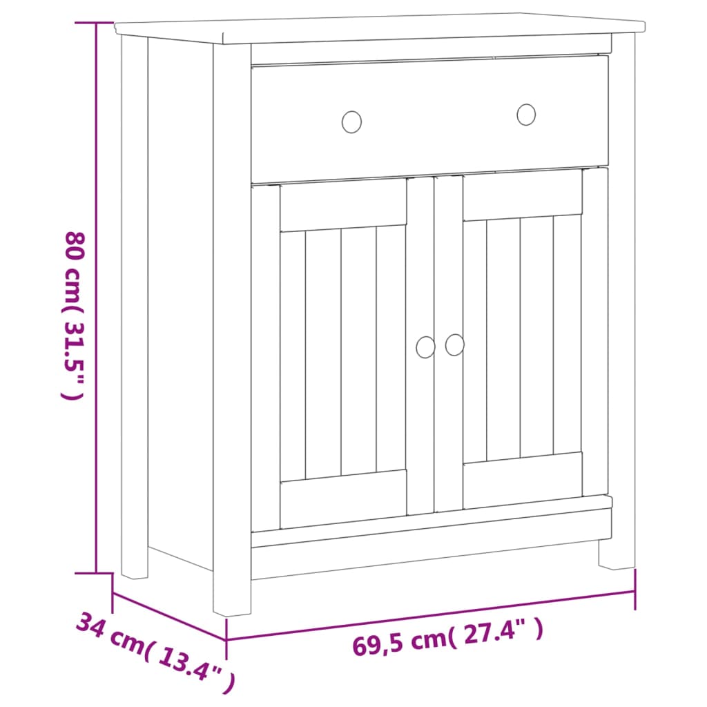 Badrumsbord BERG  69,5x34x80 cm massiv furu