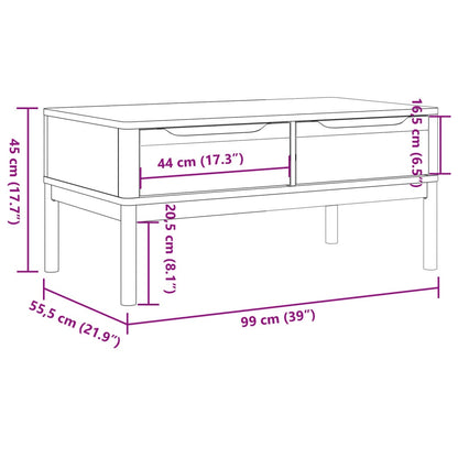 Soffbord FLORO  99x55,5x45 cm massiv furu