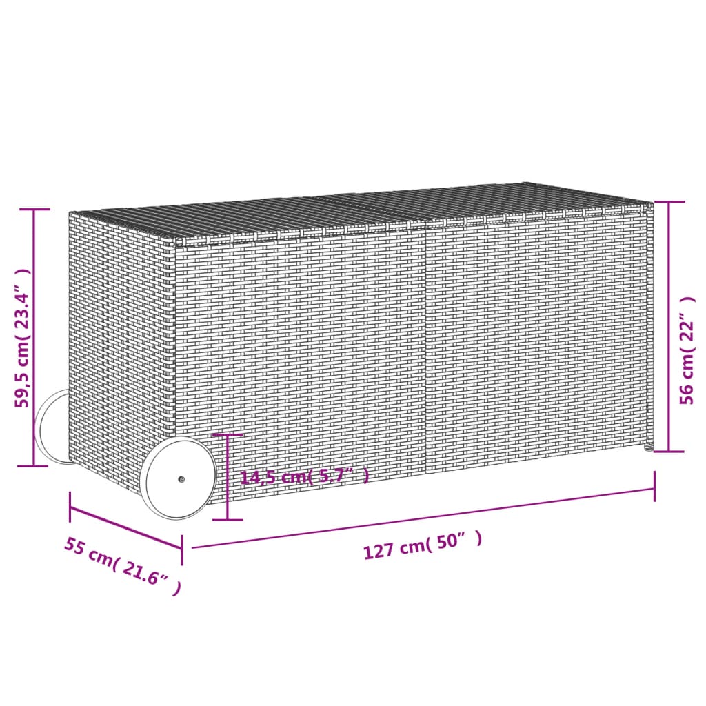 Dynbox med hjul blandad  190L konstrottning