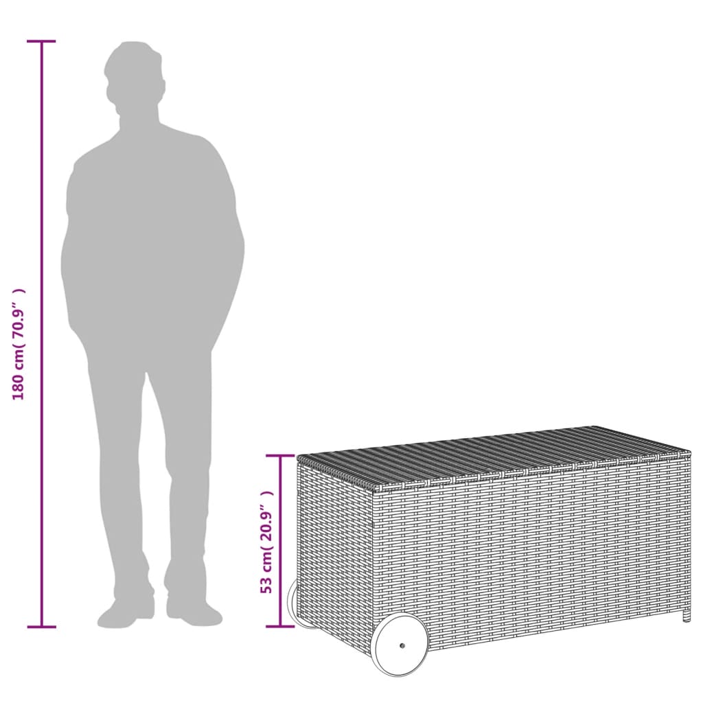 Dynbox med hjul blandad  190L konstrottning