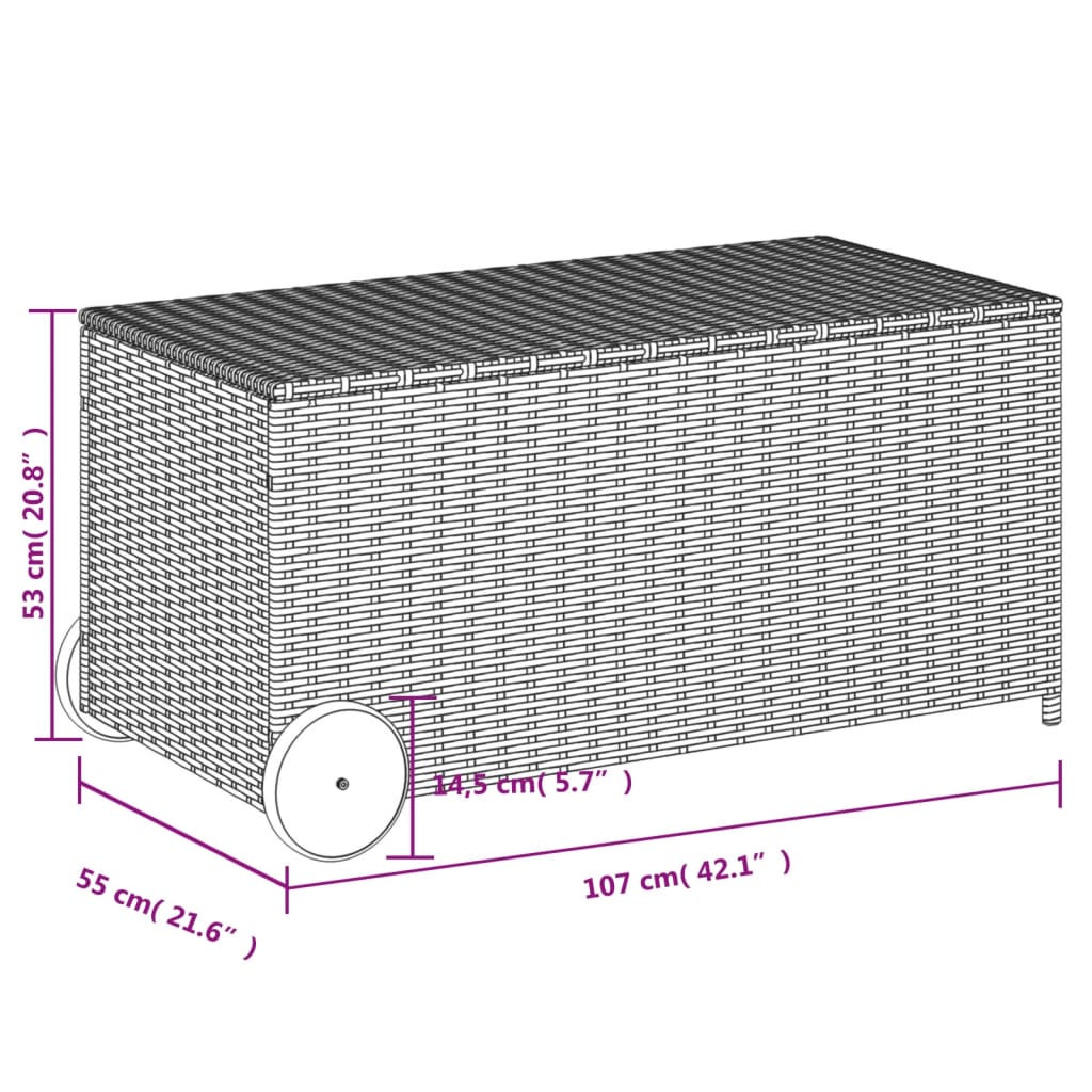 Dynbox med hjul blandad  190L konstrottning