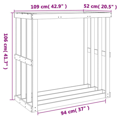 Vedställ vaxbrun 109x52x106 cm massiv furu