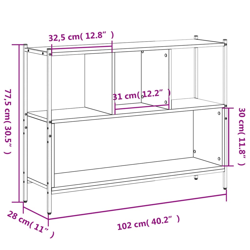 Bokhylla  ek 72x28x109 cm konstruerat trä