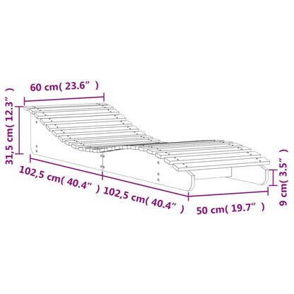 Solsäng 205x110x31,5 cm massiv furu