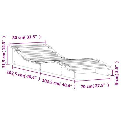 Solsäng 205x110x31,5 cm massiv furu