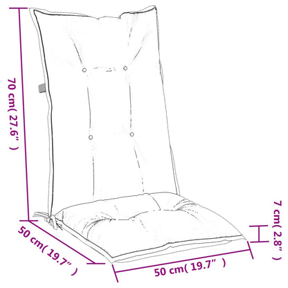 Stolsdynor högt ryggstöd 6 st melerad  120x50x7 cm tyg