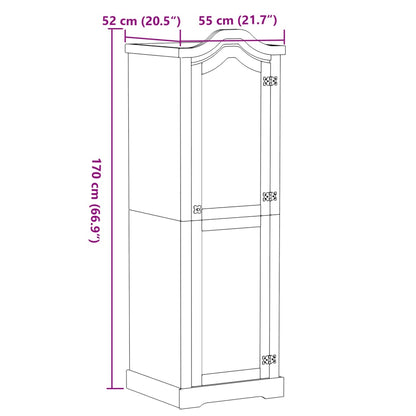 Garderob Corona 55x52x170 cm massiv furu