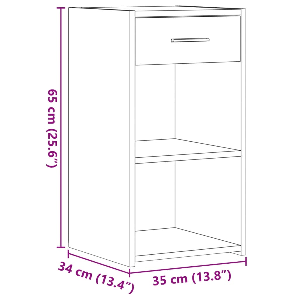 Sängbord sonoma-ek 35x34x65 cm konstruerat trä