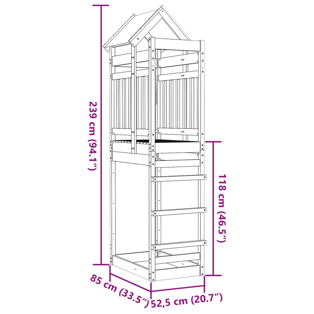 Lektorn 85x52,5x239 cm impregnerad furu