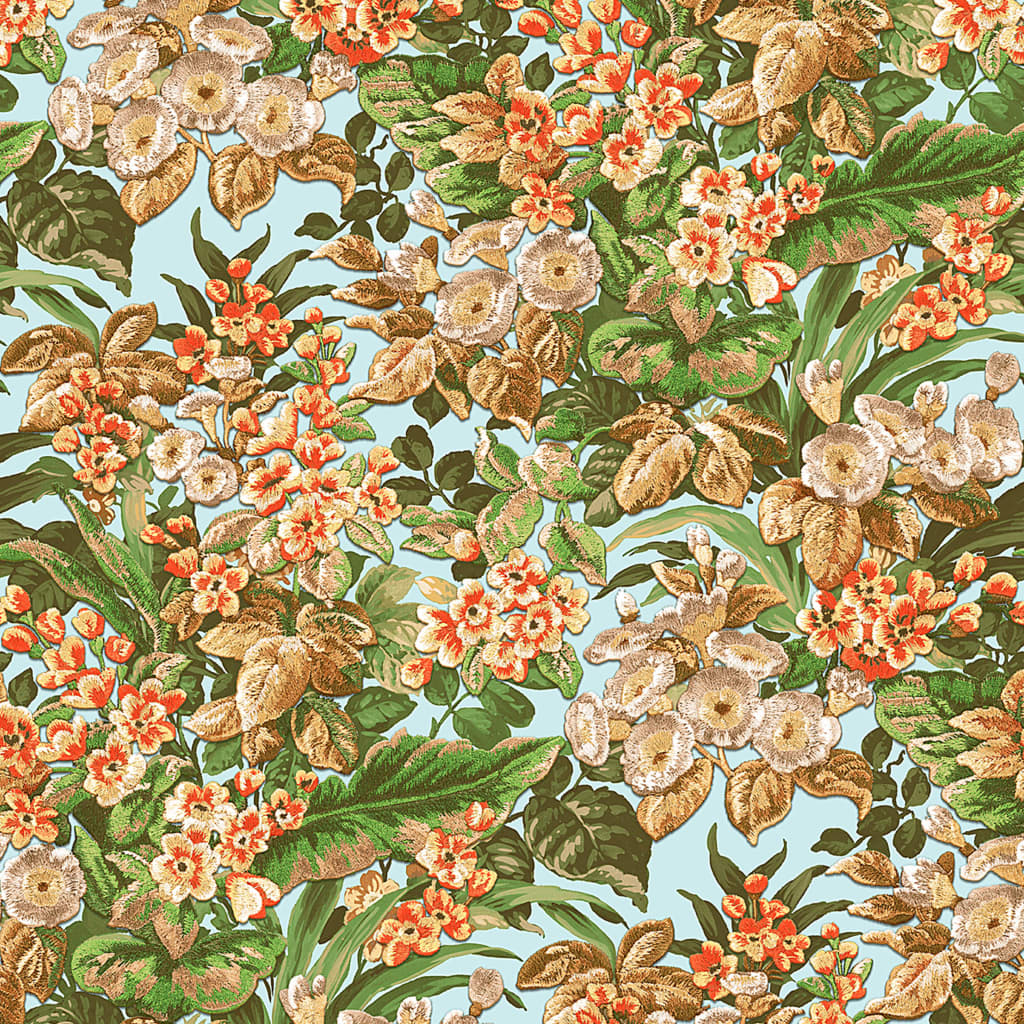 DUTCH WALLCOVERINGS Tapet blommig flerfärgad