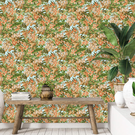 DUTCH WALLCOVERINGS Tapet blommig flerfärgad