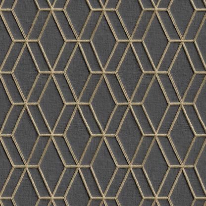 DUTCH WALLCOVERINGS Tapet hexagonal  och guld - Möbelfabriken